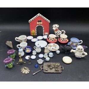 Lot 40+ Mini Tea Blue White Cottage Dalmatian Pumpkin Metal Frankenstein